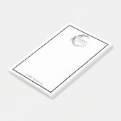 Post-it® Nom Lune bleue personnalisée et Fleurs Notes (Incliné)