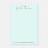 Post-it® Nom manuscrit moderne bleu aqua clair (Devant)