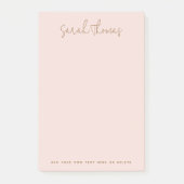 Post-it® Nom manuscrit moderne rose poudré clair (Devant)