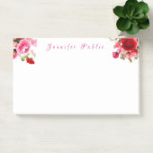 Post-it® Nom manuscrit Texte Aquarelle Roses Fleurs (Bureau)