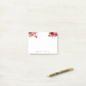 Post-it® Nom manuscrit Texte Aquarelle Roses Floral (Sur un bureau)