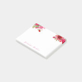 Post-it® Nom manuscrit Texte Aquarelle Roses Floral (Incliné)