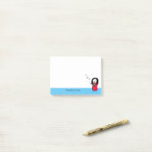 Post-it® Nom mignon d'illustration de musique de fille de (Sur un bureau)