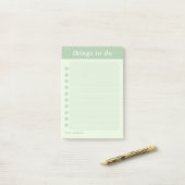 Post-it® Nom mignon Green School Tâches quotidiennes (Sur un bureau)