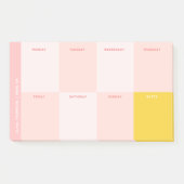 Post-it® Nom mignon Pink Yellow School Planificateur hebdom (Devant)