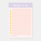 Post-it® Nom mignon Purple School Checlist (Devant)