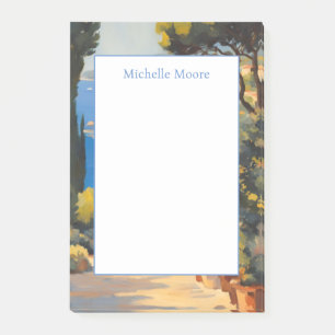 Post-it® Nom minimaliste moderne clair Aquarelle paysage