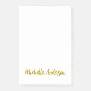 Post-it® Nom minimaliste moderne de couleur or