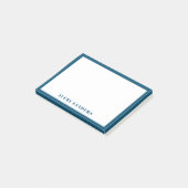 Post-it® Nom Moderne Simple avec Bordure Bleue (Incliné)