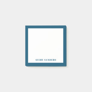 Post-it® Nom Moderne Simple Bordure Bleue