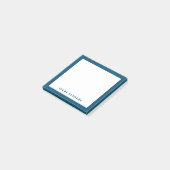 Post-it® Nom Moderne Simple Bordure Bleue (Incliné)