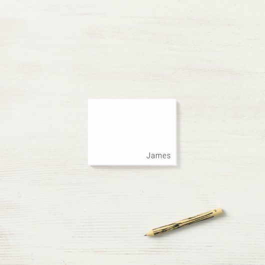 Post-it® Nom modifiable minimal simple ou autre texte (Sur un bureau)