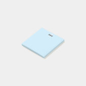 Post-it® Nom monogramme bleu clair moderne post-it notes (Incliné)