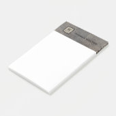 Post-it® Nom Monogramme Cuir Véritable Aspect Cuir (Incliné)