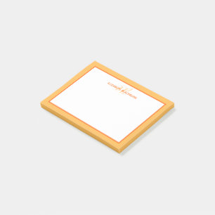 Post-it® Nom monogramme customisé Cute minimaliste orange