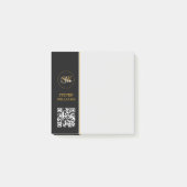 Post-it® Nom monogramme et signature moderne / code QR (Devant)