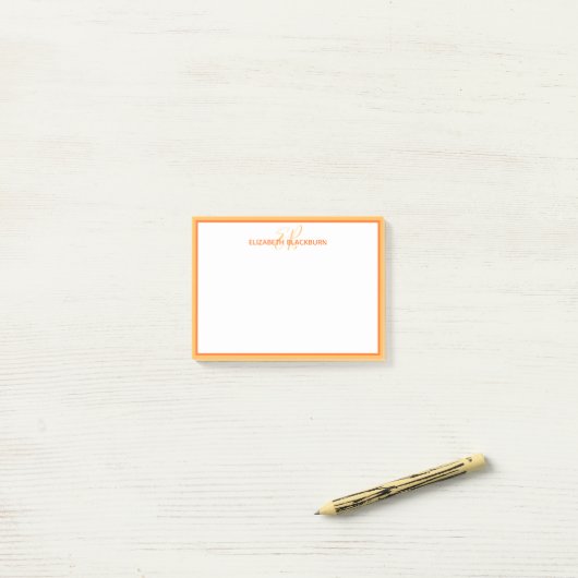 Post-it® Nom Monogramme personnalisé Initiales Simple Cute (Sur un bureau)