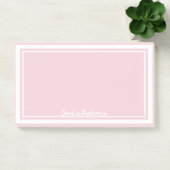 Post-it® Nom monogramme rose blanc pastel (Bureau)