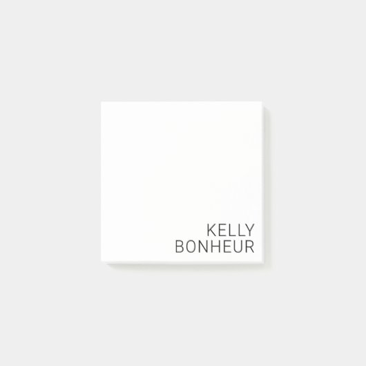 Post-it® Nom noir moderne en blanc (Devant)