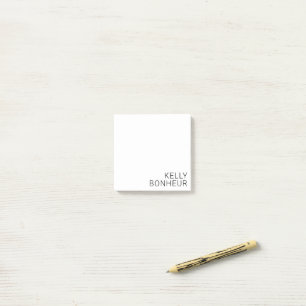 Post-it® Nom noir moderne en blanc