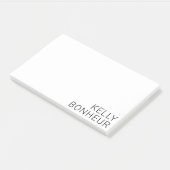 Post-it® Nom noir moderne en blanc (Incliné)