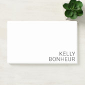 Post-it® Nom noir moderne en blanc (Bureau)