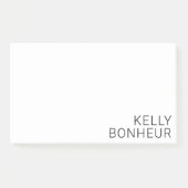 Post-it® Nom noir moderne en blanc (Devant)