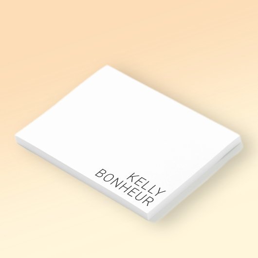 Post-it® Nom noir moderne en blanc