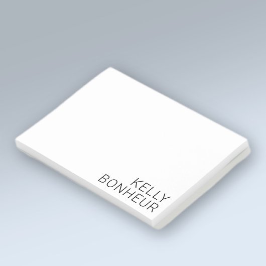 Post-it® Nom noir moderne en blanc