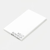 Post-it® Nom noir moderne sur fond blanc (Incliné)