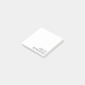 Post-it® Nom noir moderne sur fond blanc (Incliné)