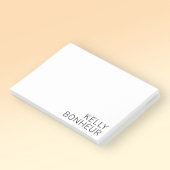 Post-it® Nom noir moderne sur fond blanc