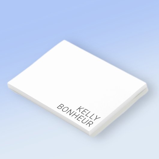 Post-it® Nom noir moderne sur fond blanc