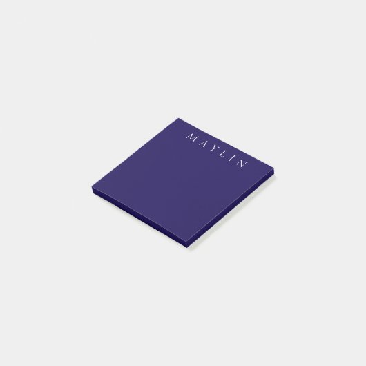 Post-it® Nom ou mot classique | Bleu foncé pourri (Incliné)