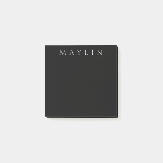 Post-it® Nom ou mot classique | Noir & Blanc (Devant)