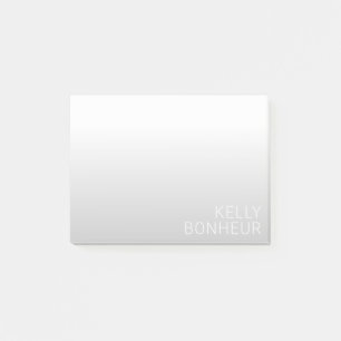 Post-it® Nom personnalisable moderne Dégradé gris