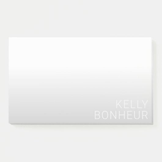 Post-it® Nom personnalisable moderne | Dégradé gris (Devant)
