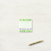 Post-it® Nom personnalisable; Motif de "Burst of Green Line (Sur un bureau)