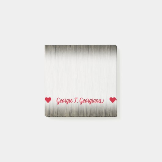 Post-it® Nom personnalisable ; Motif en bois de regard de (Devant)