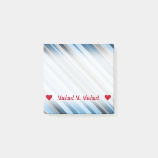 Post-it® Nom personnalisable ; Notes bleues et grises de (Devant)