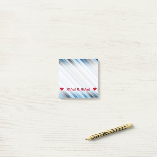 Post-it® Nom personnalisable ; Notes bleues et grises de (Sur un bureau)