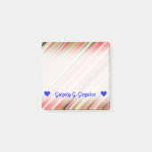 Post-it® Nom personnalisable ; Rayures Pastèque-Inspirées (Devant)