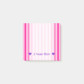 Post-it® Nom personnalisable + Rayures rose-clair et (Devant)