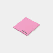 Post-it® Nom personnalisé 3" x 3" Notes de post-it rose (Incliné)