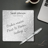 Post-it® Nom personnalisé avec monogramme à paillettes arge