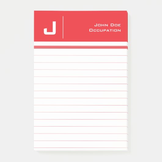 Post-it® Nom personnalisé Basique Nettoyer Simple Minimalis (Devant)