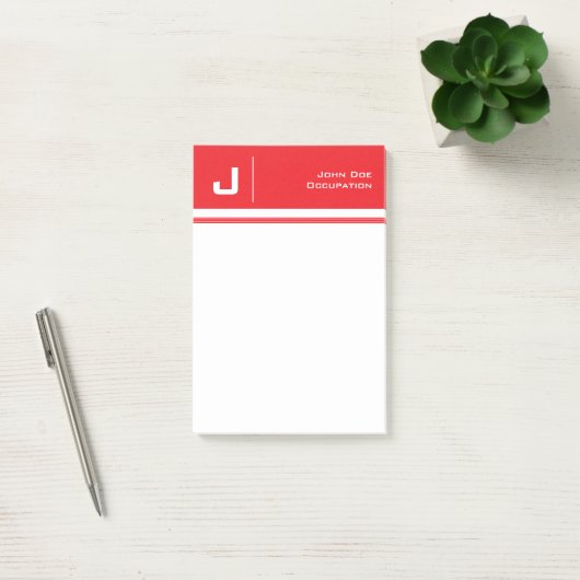 Post-it® Nom personnalisé Basique Nettoyer Simple Minimalis (Bureau)