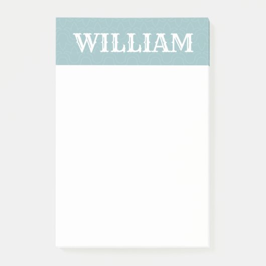 Post-it® Nom personnalisé bleu bébé simple (Devant)