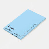 Post-it® Nom personnalisé Bleu Scribble Pad (Incliné)