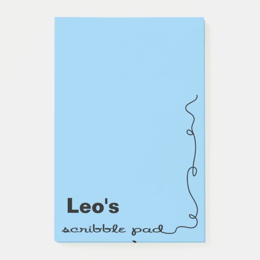 Post-it® Nom personnalisé Bleu Scribble Pad (Devant)